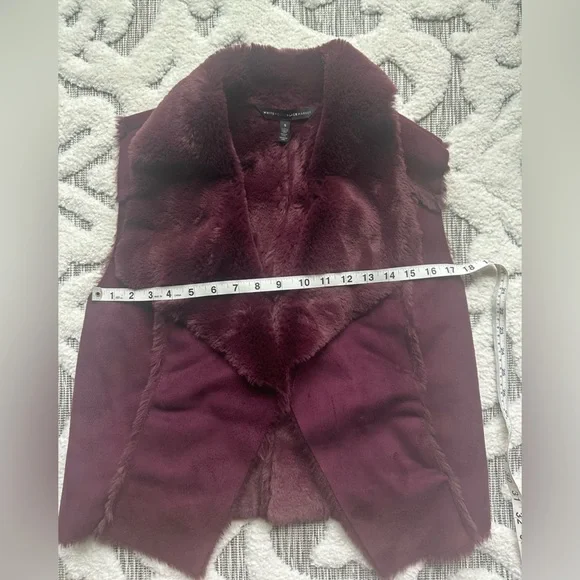 WHBM Wine Fur Vest Sz S - Picture 6 of 6